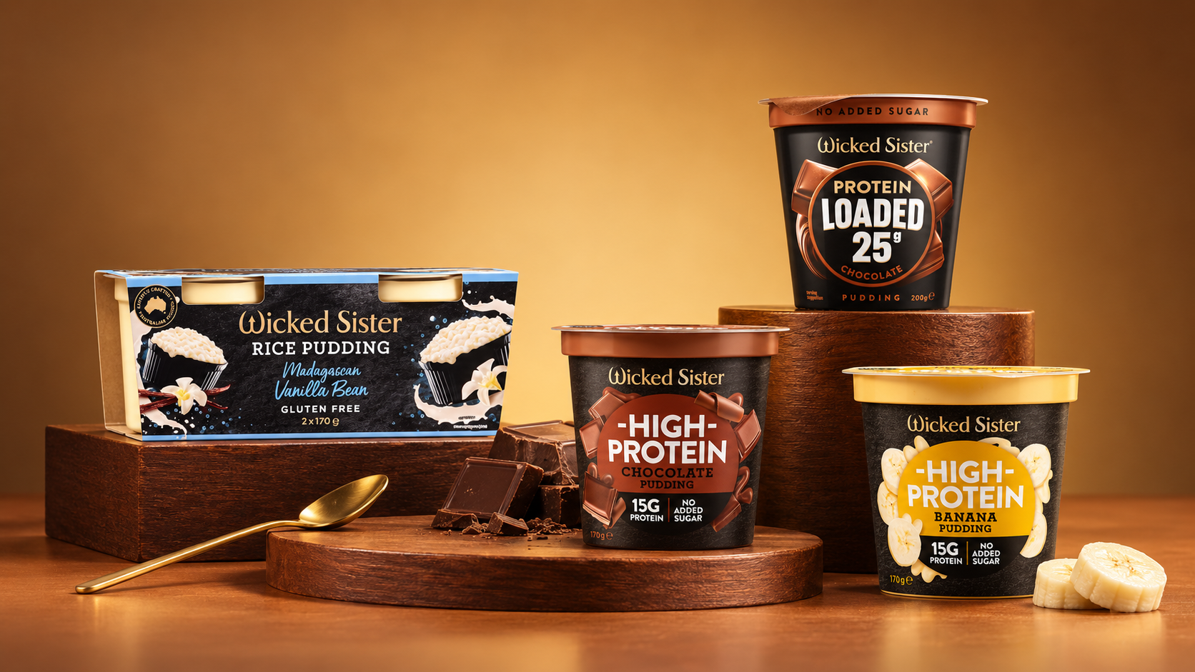 Wicked Sister desserts – rice pudding and high protein range